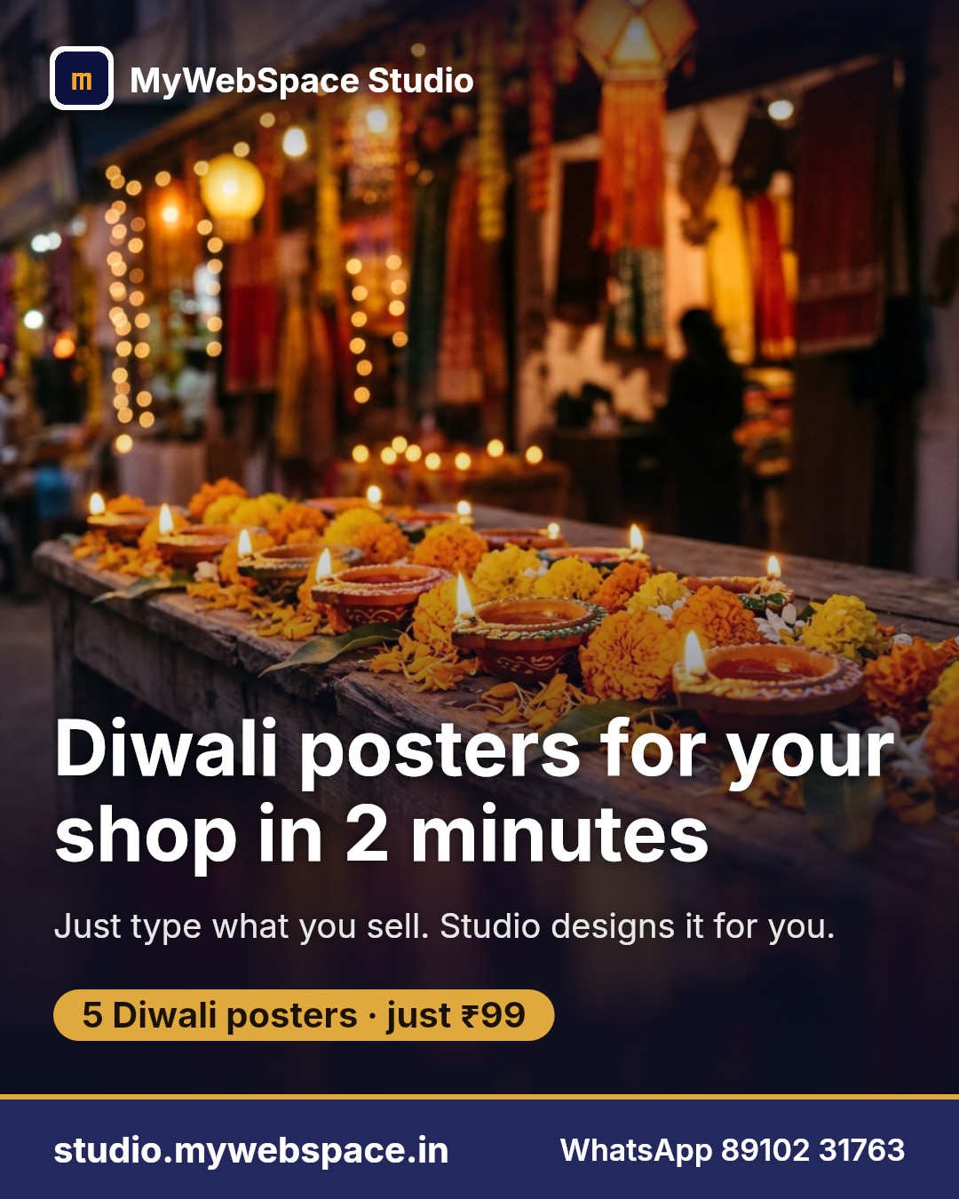 Diwali poster maker for your shop